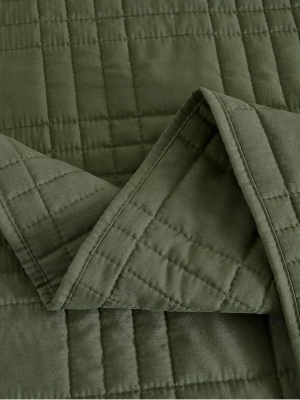 Olive Green king 3 piece Quilted Bedspread Set
